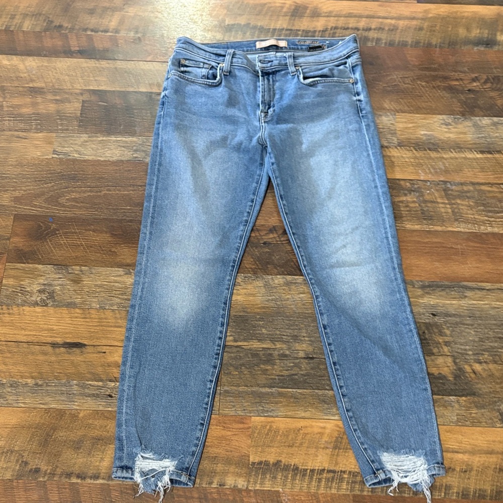 7 For All Mankind Luxe Vintage Roxanne‎ Ankle Rugged Distressed Hem